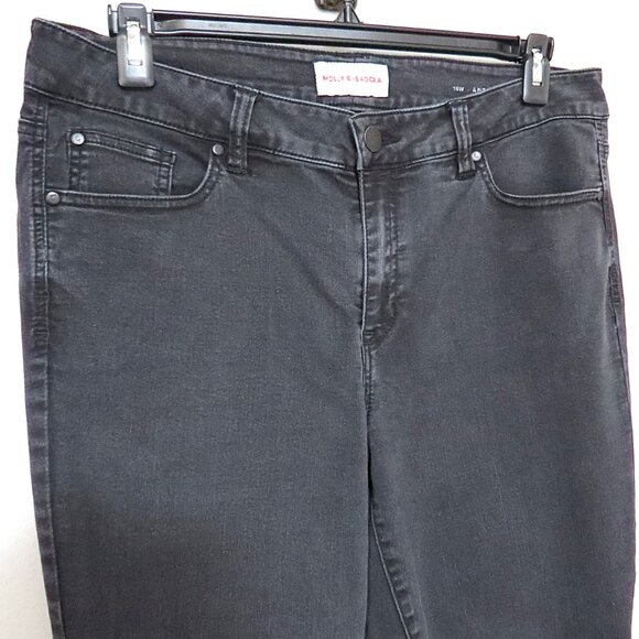Molly & Isadora Leroy Black Wash Ankle Skinny Jeans Size 16W - Picture 4 of 15